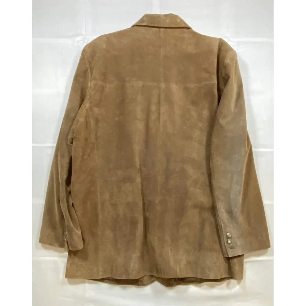 VTG Cabelas 50 Tall Genuine Leather Suede Blazer Jacket Buffalo Nickel‎ Buttons